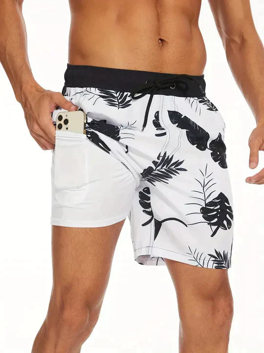 Zwembroek Heren Elegante Stijl Flamingo Print Zomer