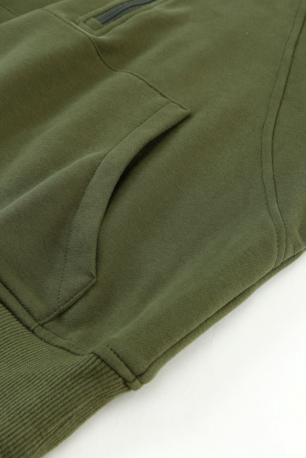 Stijlvolle Bruine Sweatshirt met Rits, Opstaande Kraag en Duimgaten – Perfect voor Casual Comfort