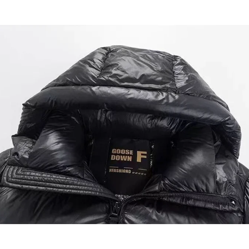 Geïsoleerde zwarte heren Pufferjas met dikke capuchon Perfect voor herfst/winter