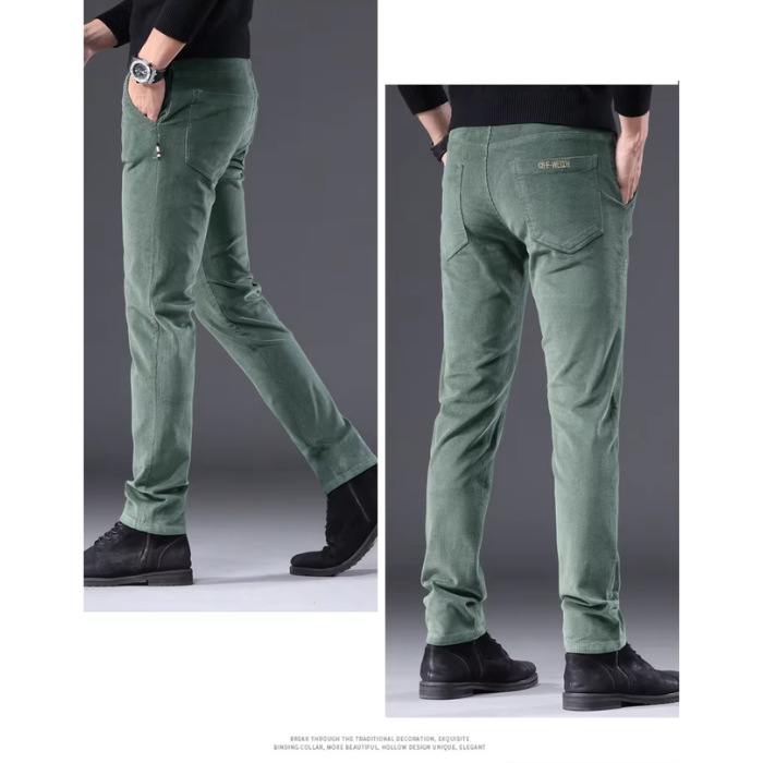 Comfortabele corduroy broek met fleece voering en thermische isolatie voor heren | Ideaal voor herfst/winter