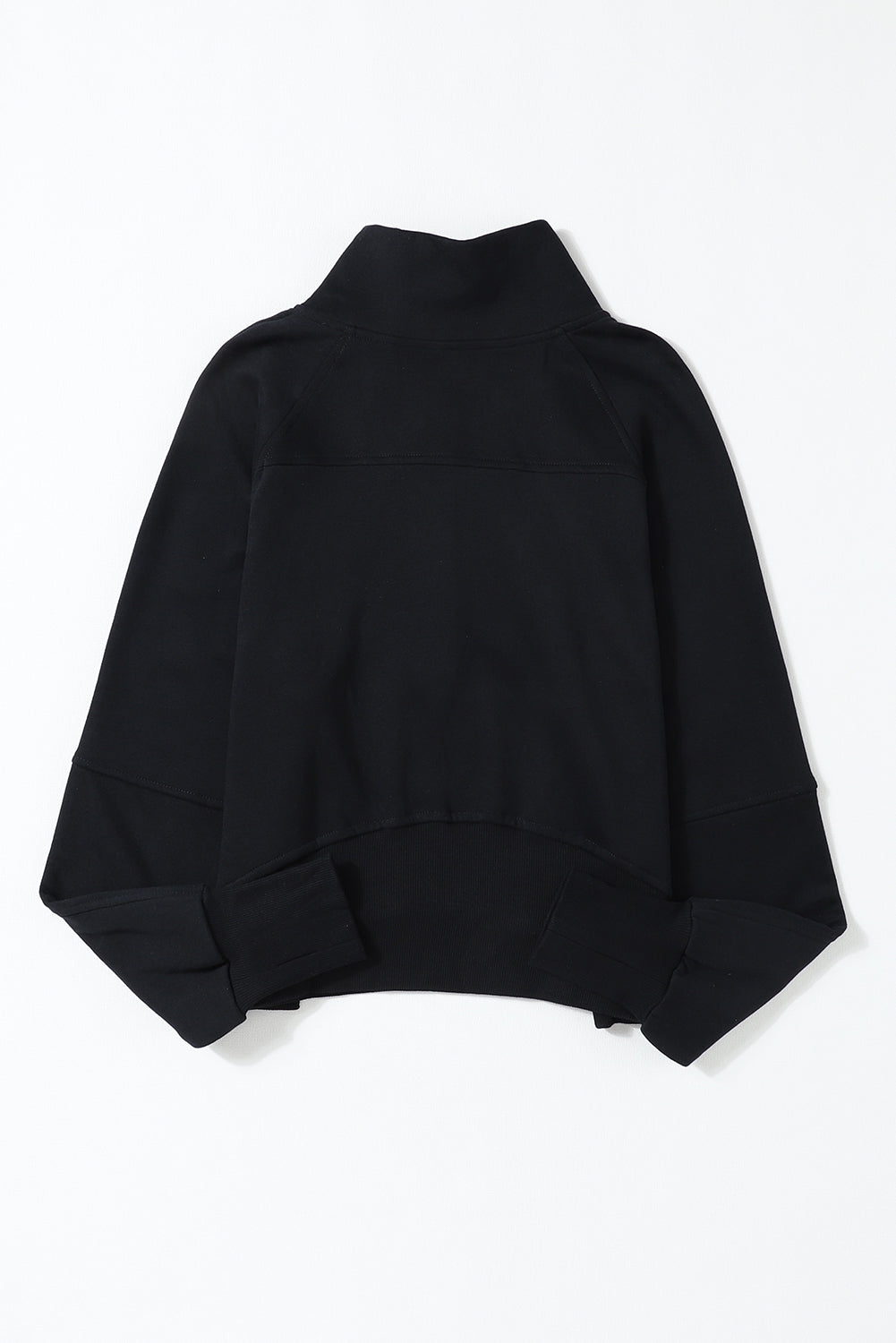 Stijlvolle Bruine Sweatshirt met Rits, Opstaande Kraag en Duimgaten – Perfect voor Casual Comfort