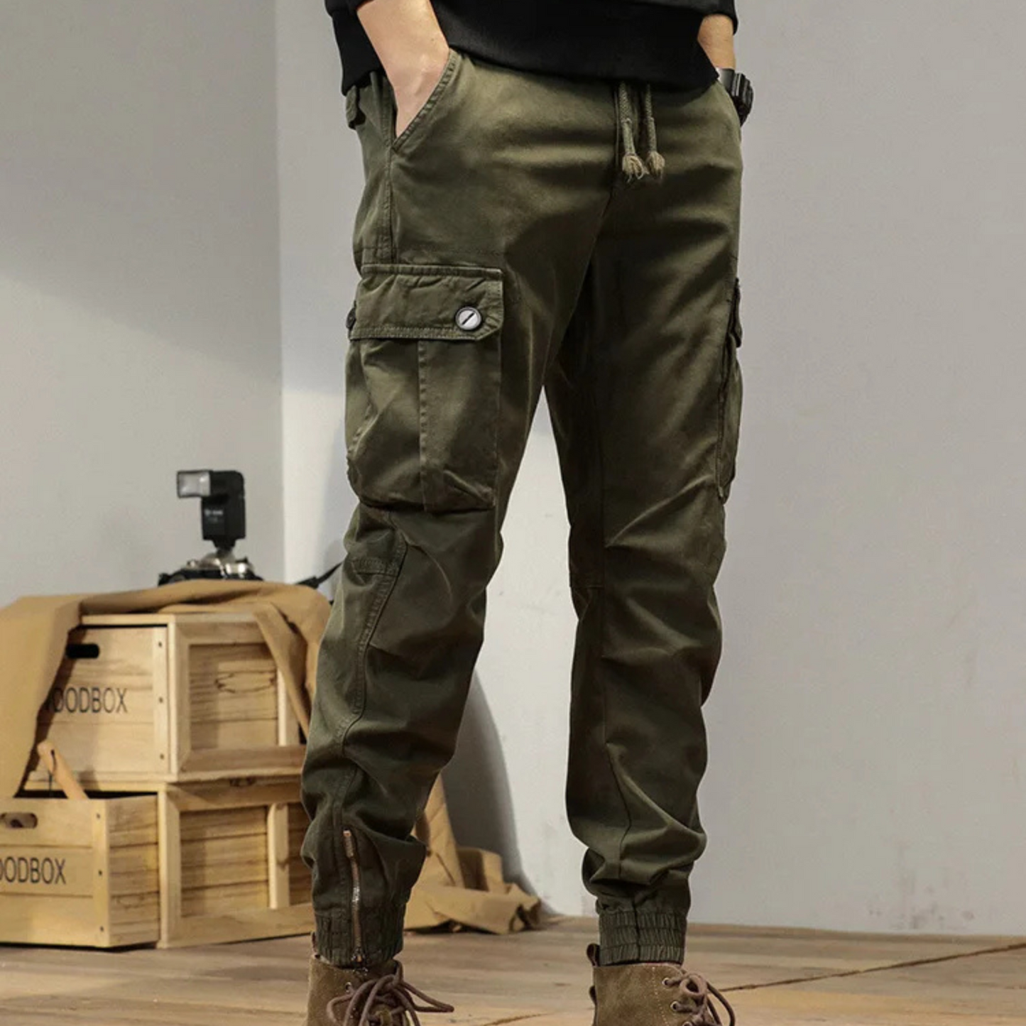 Lichtgewicht katoenen cargo broek met een los model voor heren | Perfect voor alle seizoenen