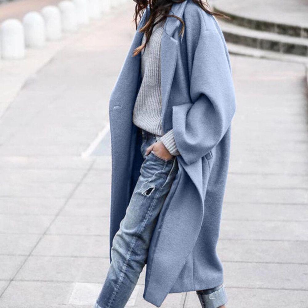 Chic & Cozy | Oversized Winterjas met Enkele Knop voor Dames