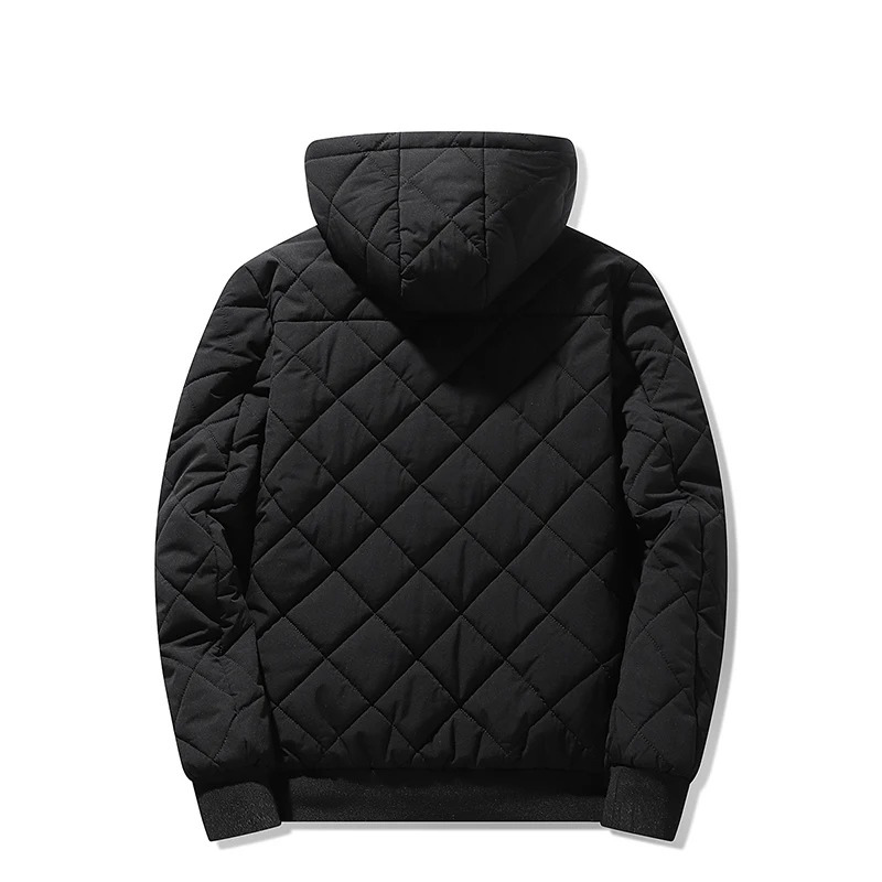 Heren Slim Fit Zip Puffer Jacket met capuchon en zakken Perfect voor Herfst/Winter