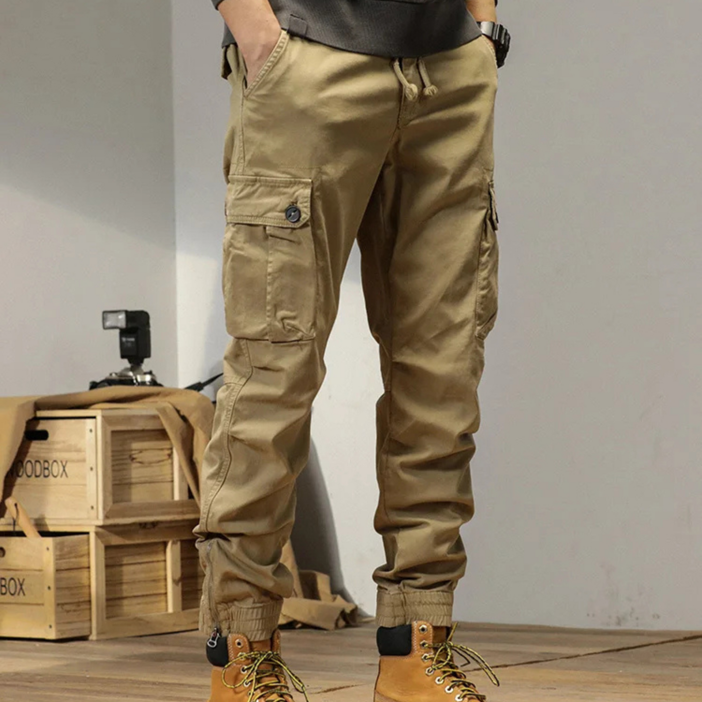 Lichtgewicht katoenen cargo broek met een los model voor heren | Perfect voor alle seizoenen