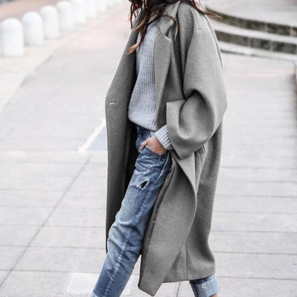Chic & Cozy | Oversized Winterjas met Enkele Knop voor Dames