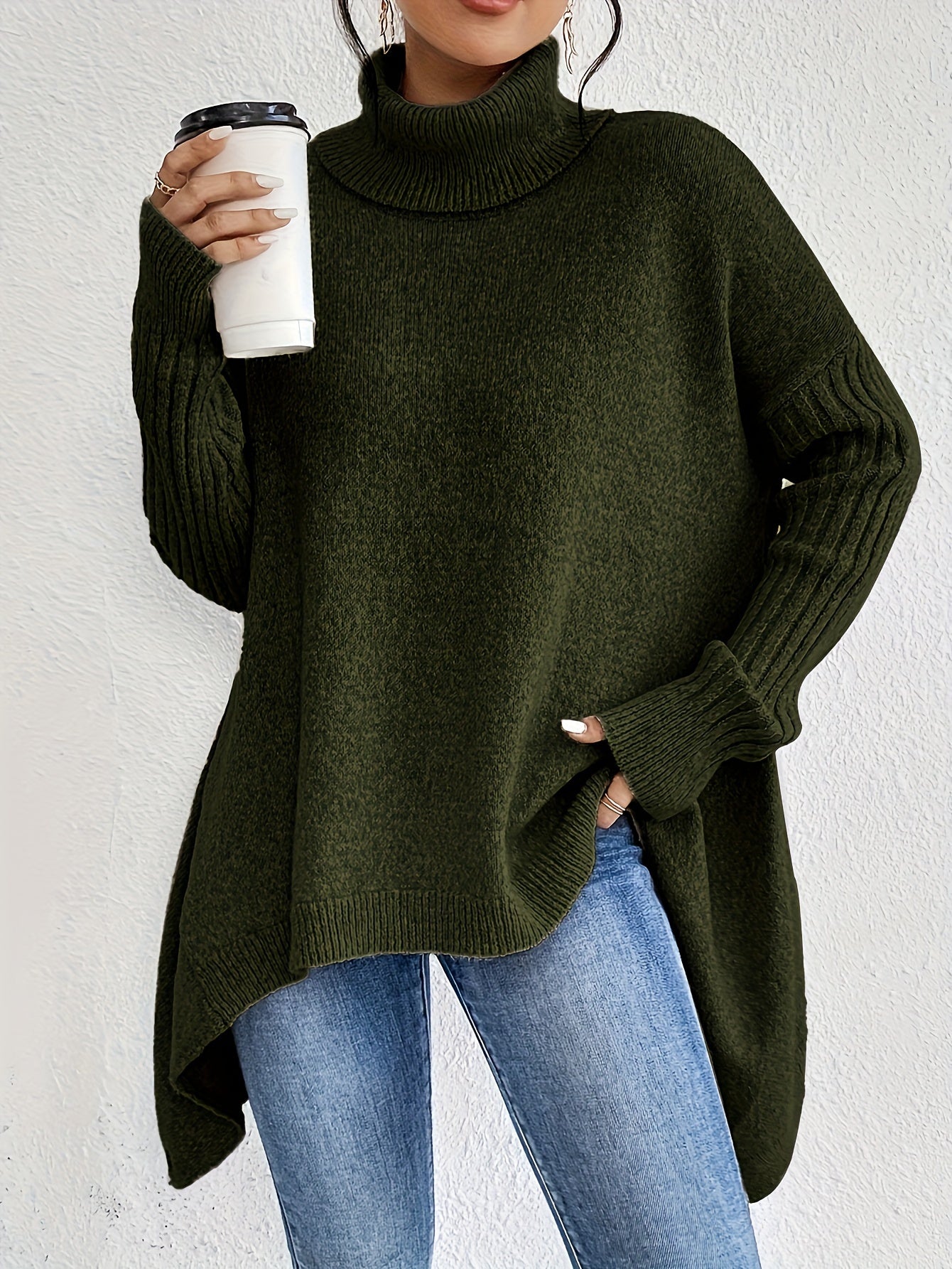 Trendy coltrui met asymmetrische zoom voor dames | Ideaal voor herfst/winter