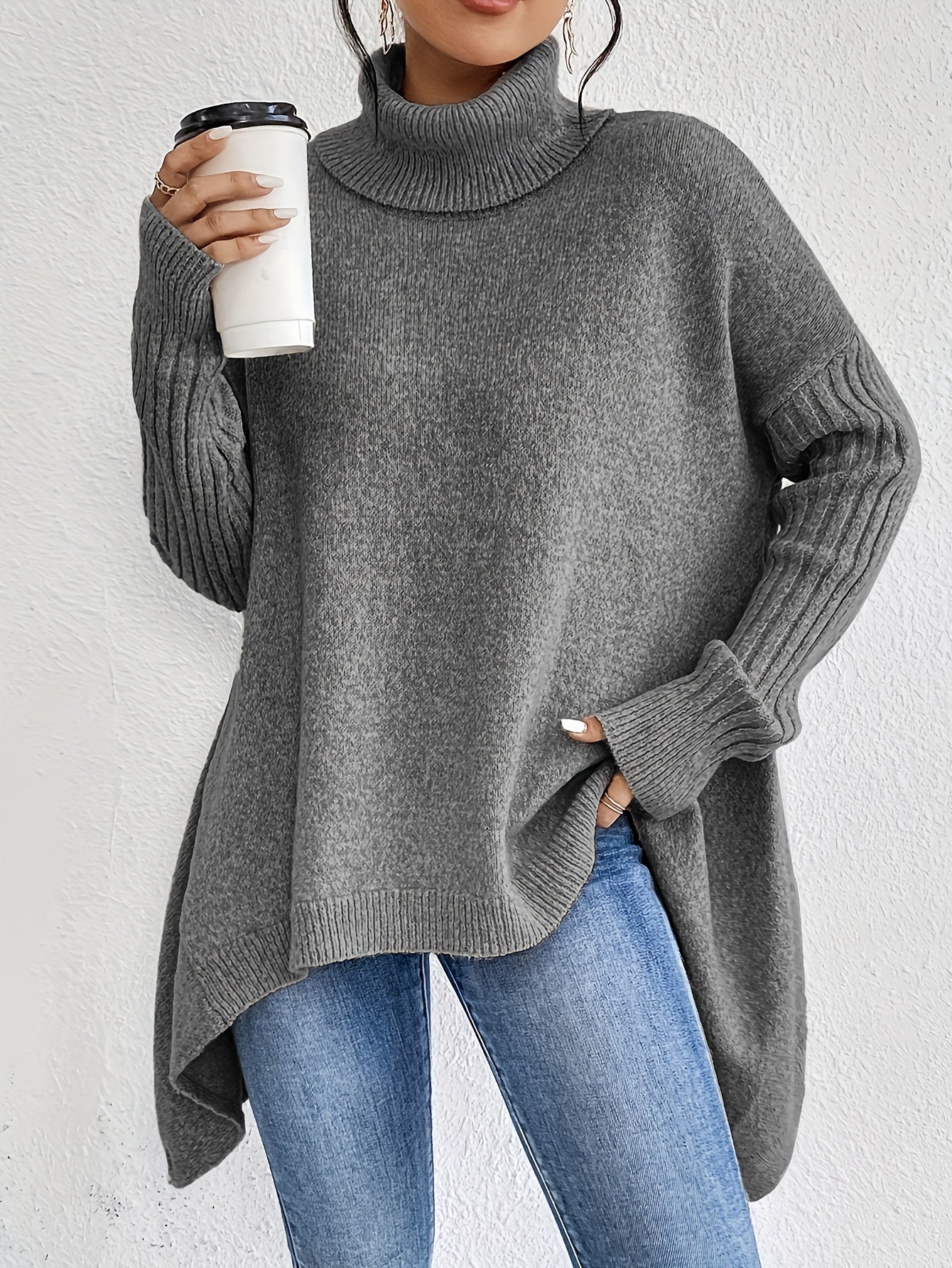 Trendy coltrui met asymmetrische zoom voor dames | Ideaal voor herfst/winter