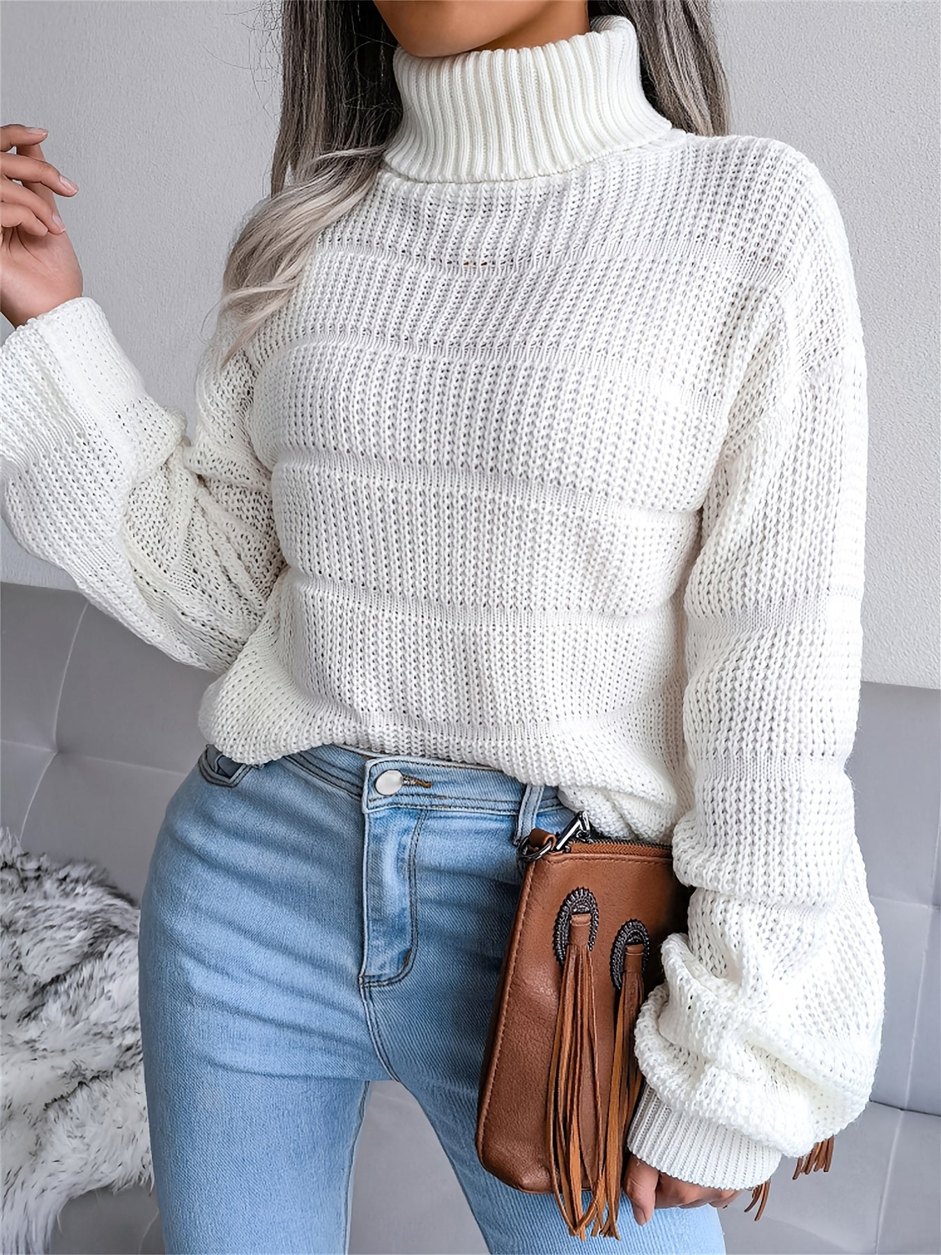 Comfortabele stretch trui met lange mouwen voor dames | Ideaal voor de herfst/winter