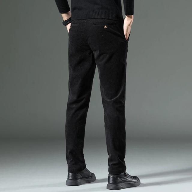Stijlvolle corduroy broek met slim fit en plooien aan de voorkant voor heren | Ideaal voor herfst/winter