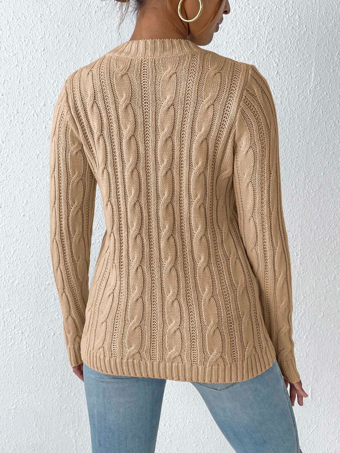 Stijlvolle trui met volumineuze kabelpatronen voor dames | Ideaal voor de herfst/winter