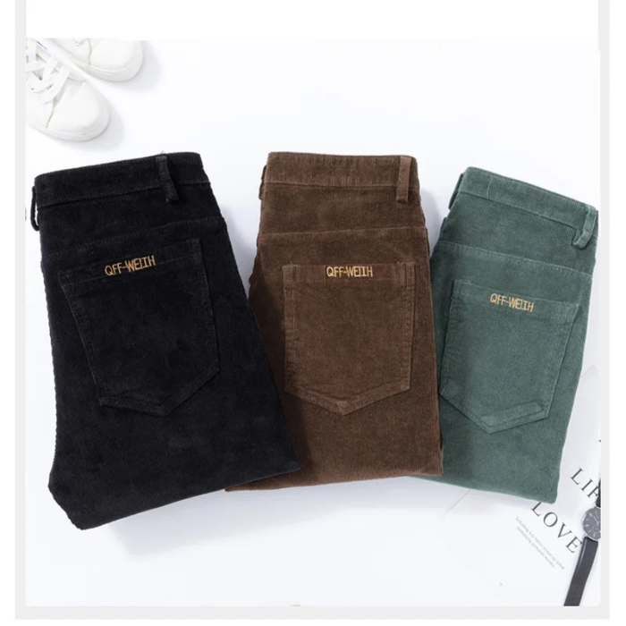 Comfortabele corduroy broek met fleece voering en thermische isolatie voor heren | Ideaal voor herfst/winter