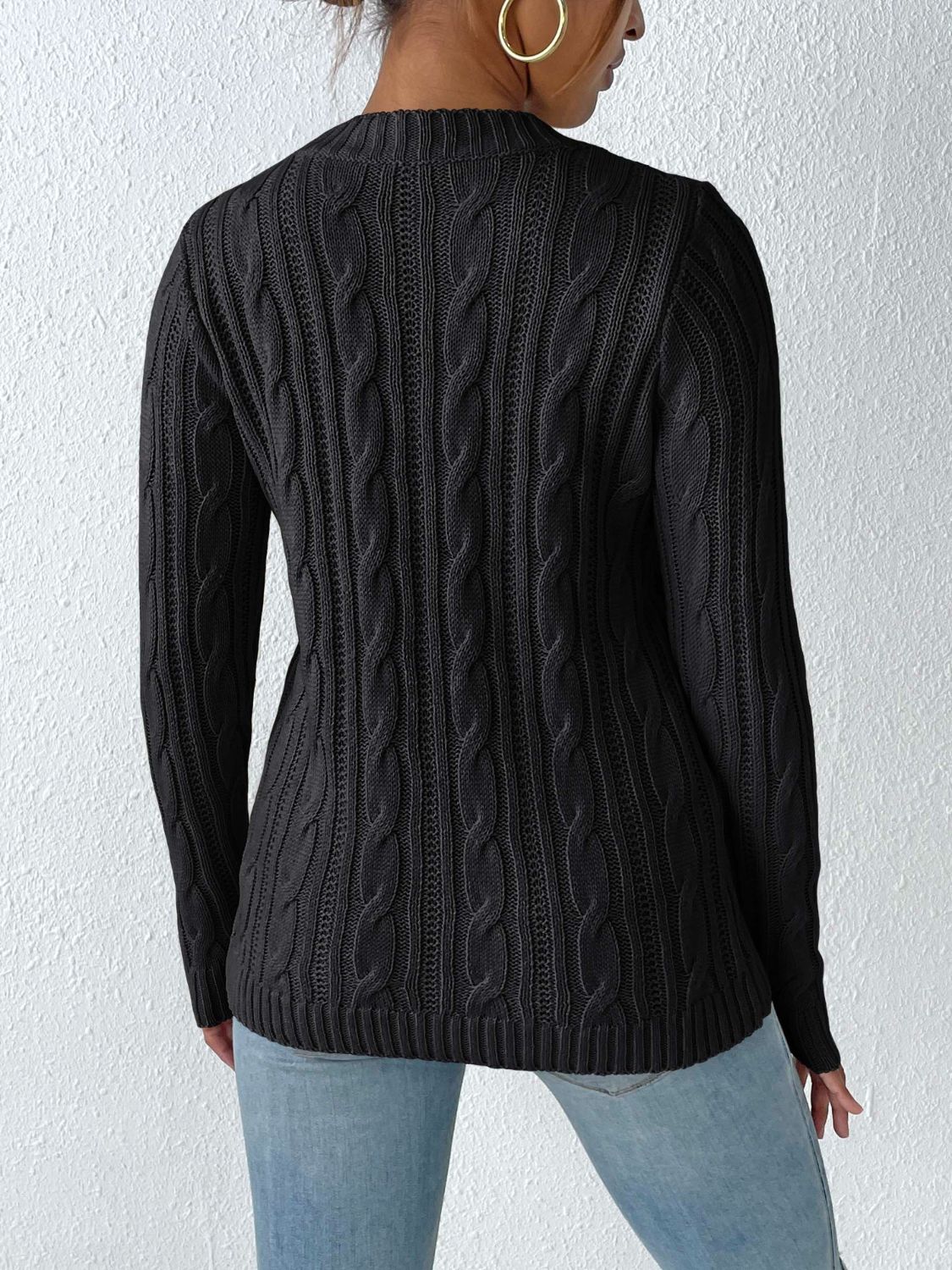 Stijlvolle trui met volumineuze kabelpatronen voor dames | Ideaal voor de herfst/winter