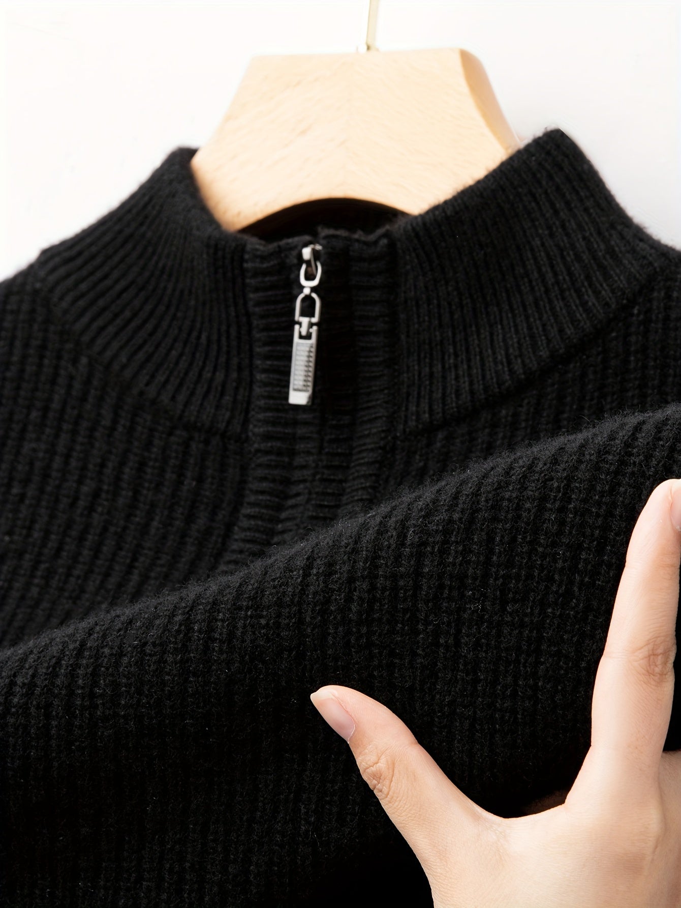 Casual merinoswol trui met rits voor heren | Ideaal voor herfst/winter