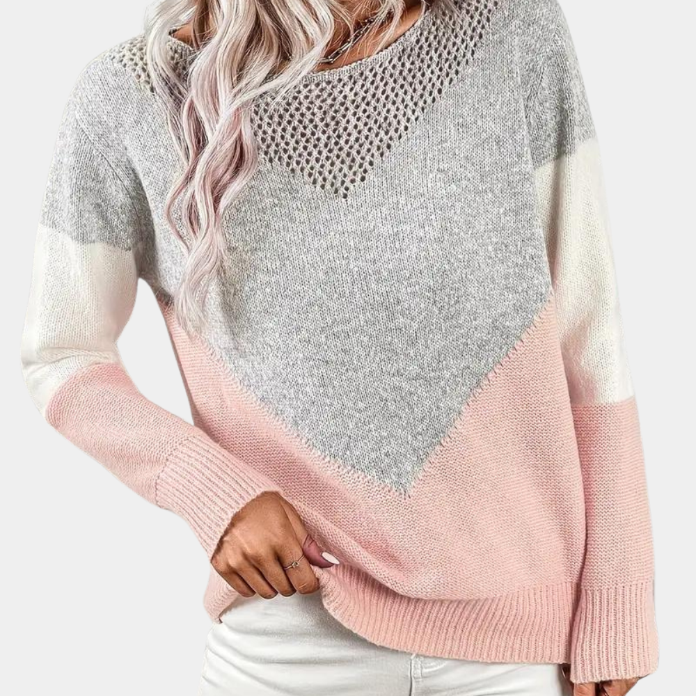 Elegante Dames Trui van Gebreid Materiaal – Perfect voor een Stijlvolle Look