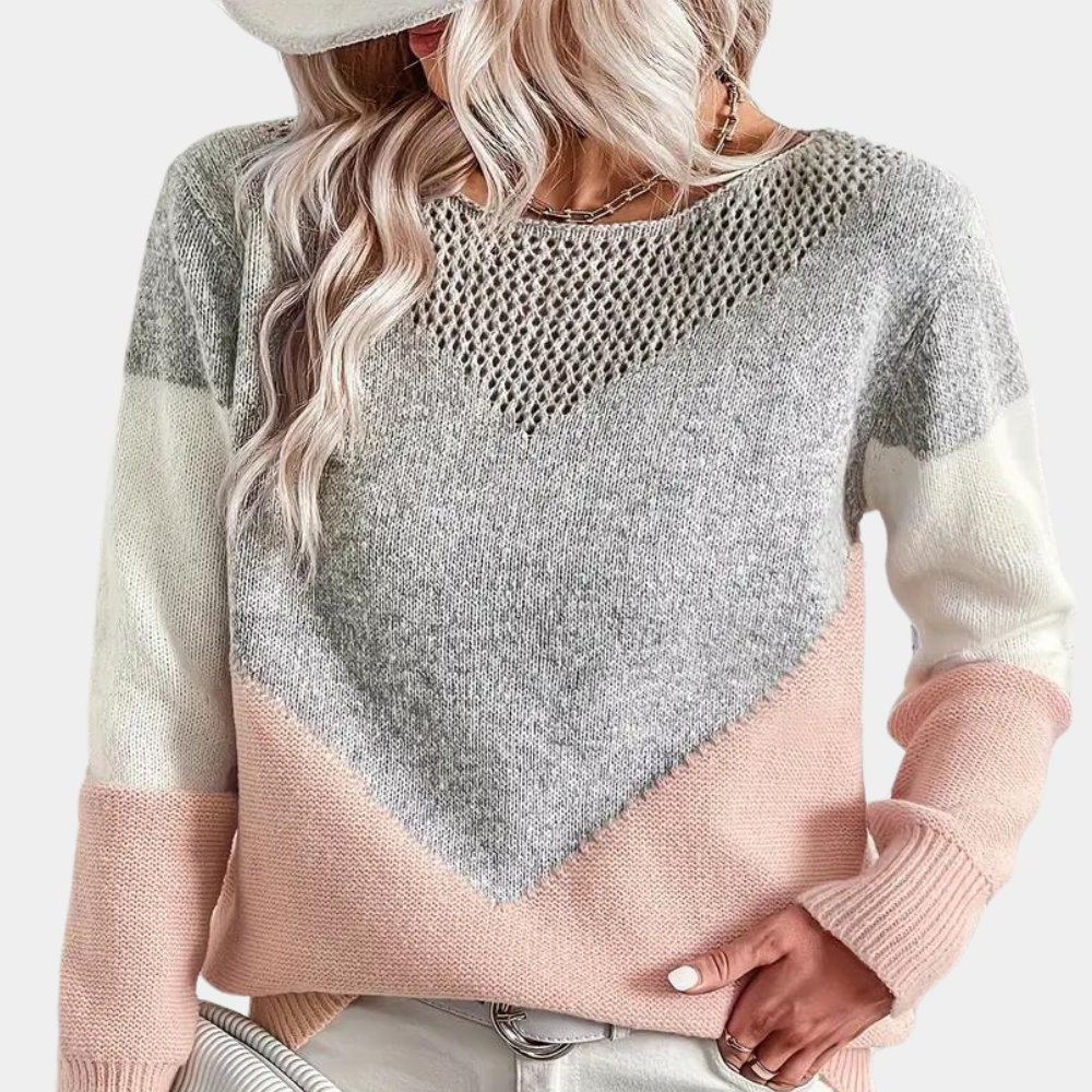 Elegante Dames Trui van Gebreid Materiaal – Perfect voor een Stijlvolle Look