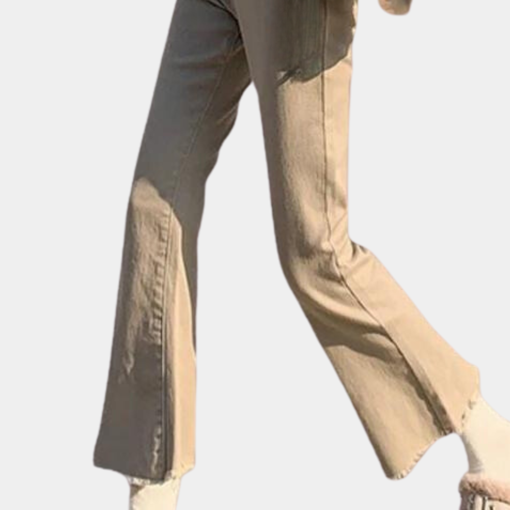 Trendy damesjeansbroek met uitlopende pasvorm