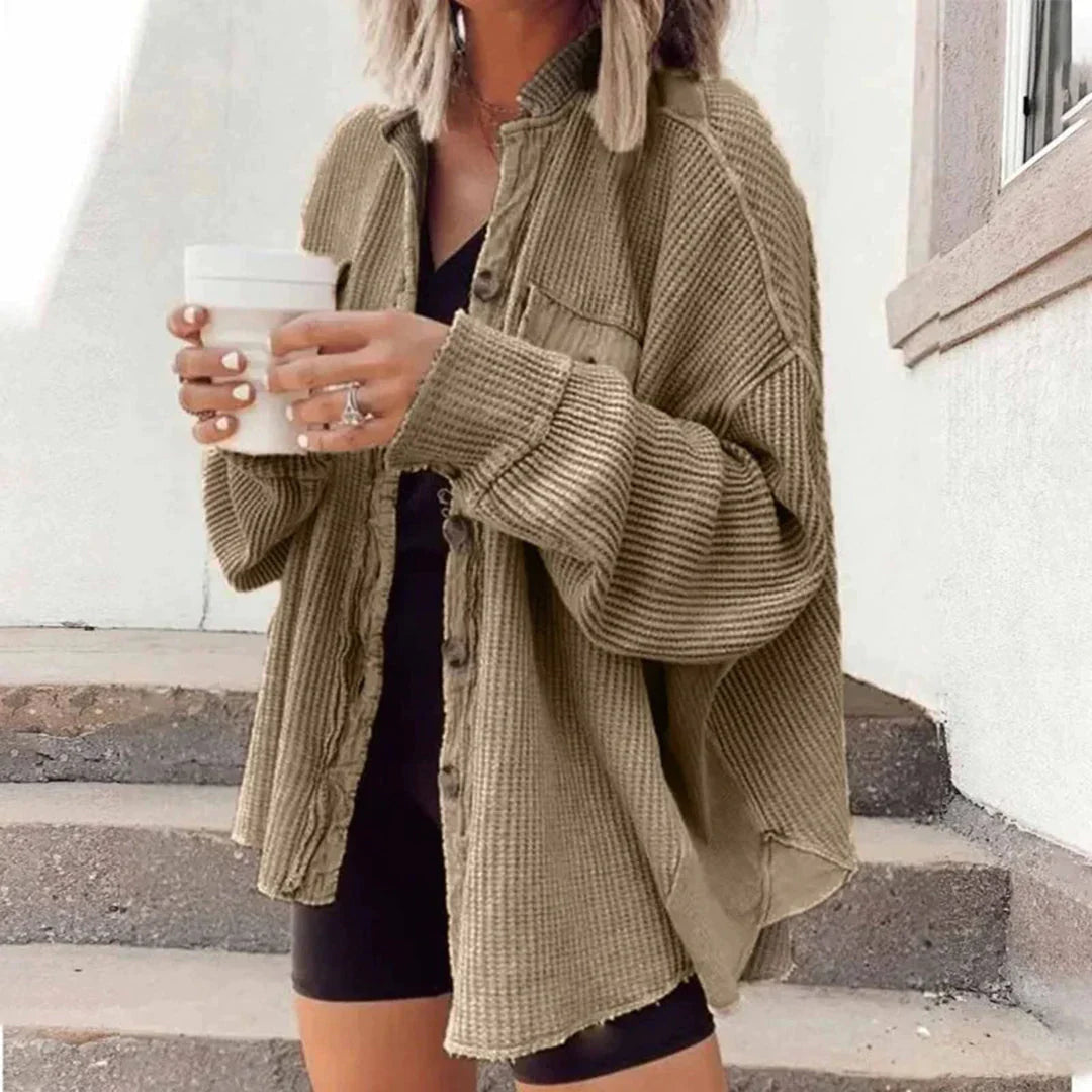 Zeta luchtige blouse voor vrouwen in khaki zwart groen