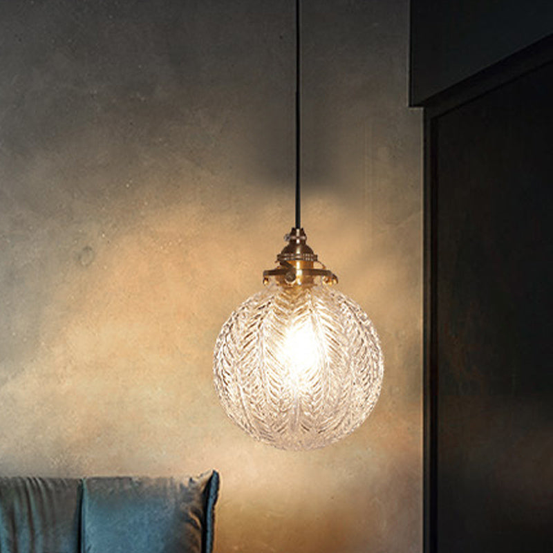 Hanglamp glazen bol met snoer