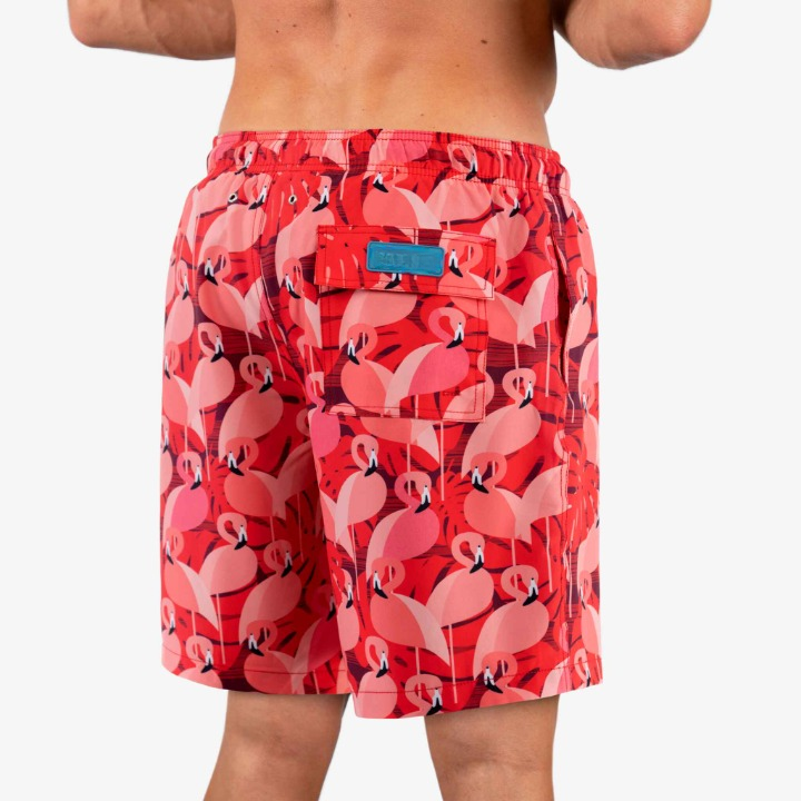 Zwembroek heren flamingo print met binnenbroek casual