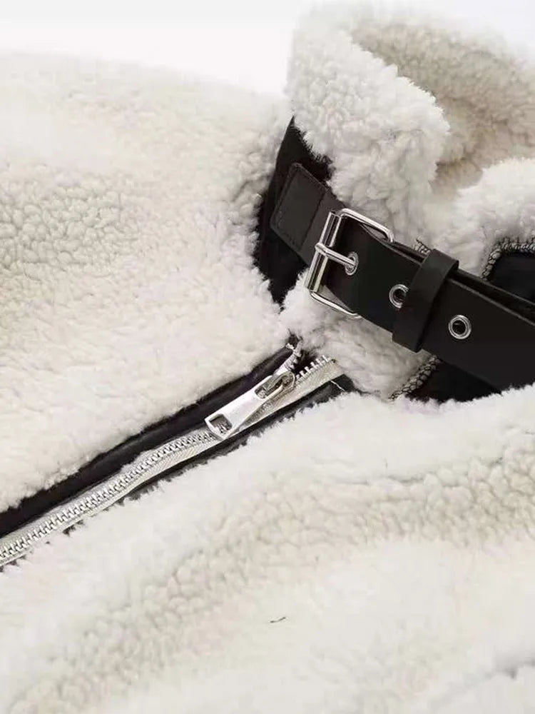 Elegante warme pluche Teddy Winterjas met Ritssluiting voor Vrouwen | Perfect voor Herfst/Winter