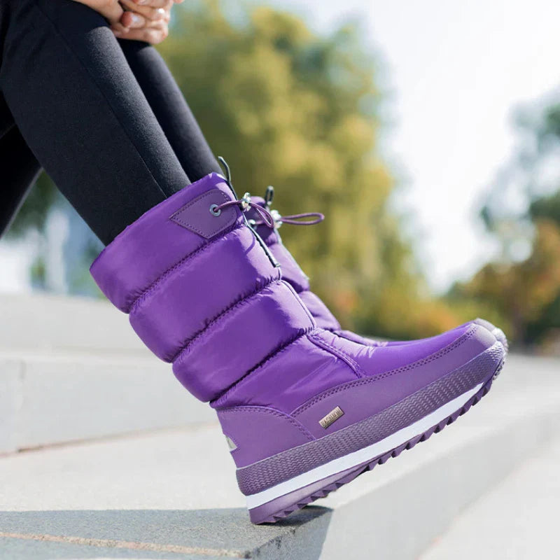 Sneeuwschoenen voor dames | Warme, waterdichte enkellaarzen met plateauzool en antislipbont
