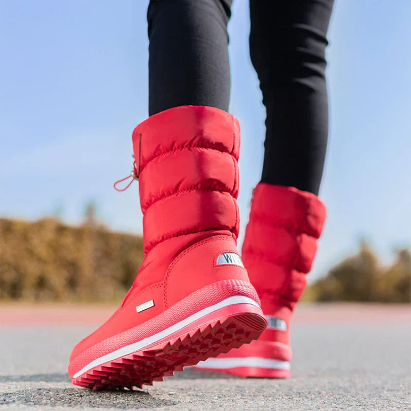 Sneeuwschoenen voor dames | Warme, waterdichte enkellaarzen met plateauzool en antislipbont