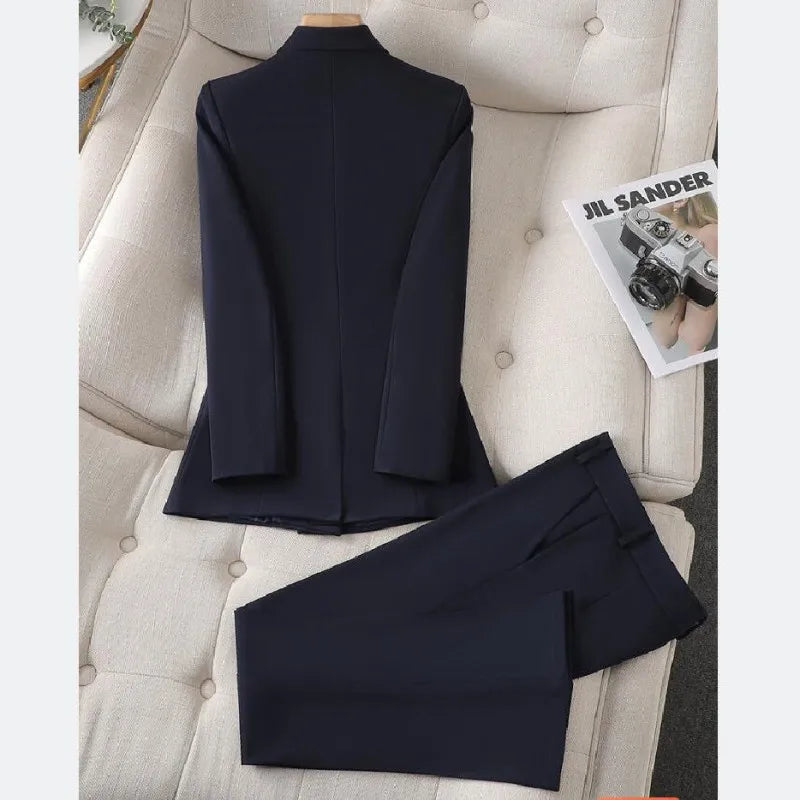 Elegante blazer met revers en pantalon voor dames | Ideaal voor alle seizoenen