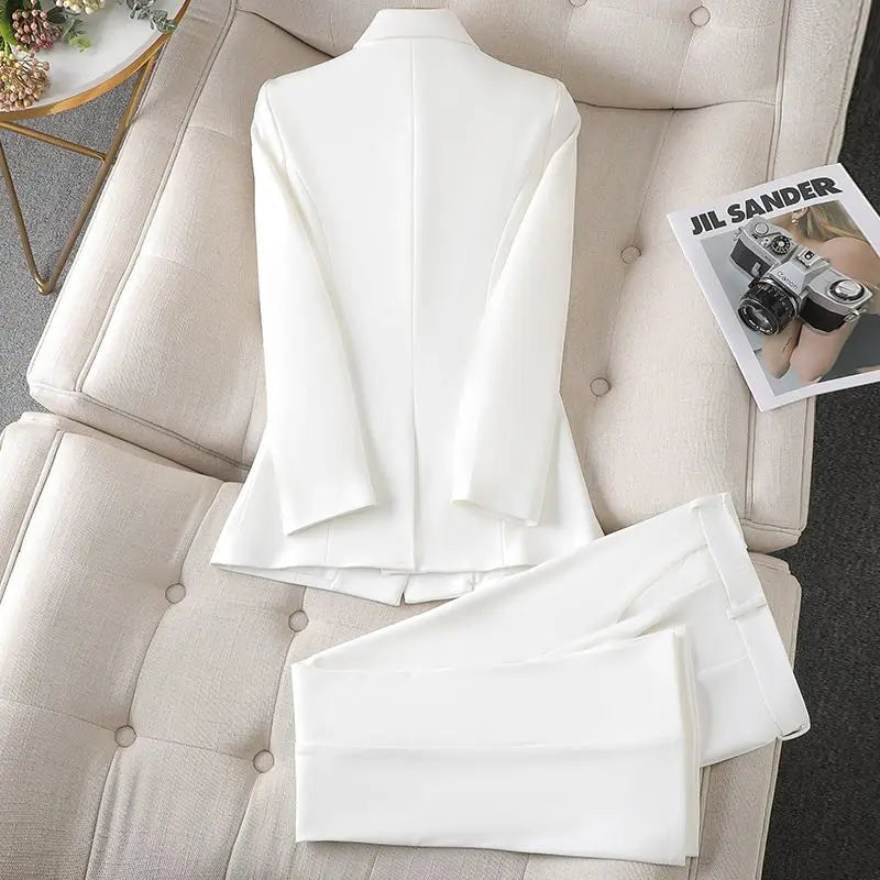 Elegante blazer met revers en pantalon voor dames | Ideaal voor alle seizoenen