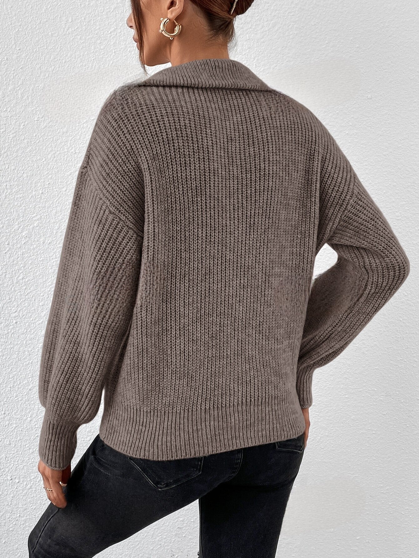 Frenchy Trui met Halve Rits en Verlaagde Schouders | Casual Chic voor Elke Dag