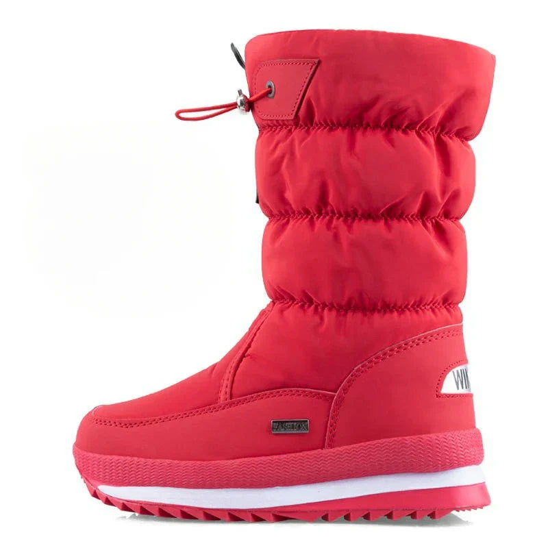 Sneeuwschoenen voor dames | Warme, waterdichte enkellaarzen met plateauzool en antislipbont
