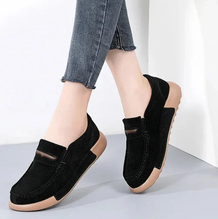 Zwarte runder-suède loafers met ronde neus heren zomers