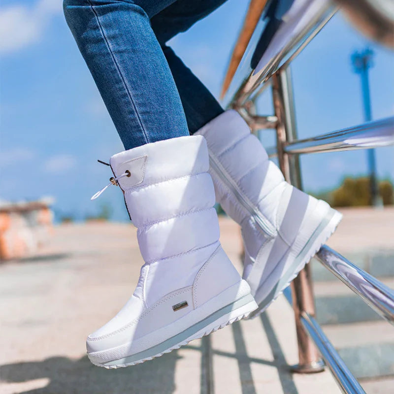 Sneeuwschoenen voor dames | Warme, waterdichte enkellaarzen met plateauzool en antislipbont