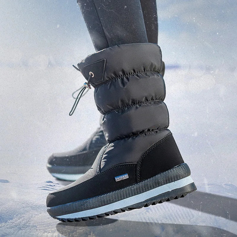 Sneeuwschoenen voor dames | Warme, waterdichte enkellaarzen met plateauzool en antislipbont