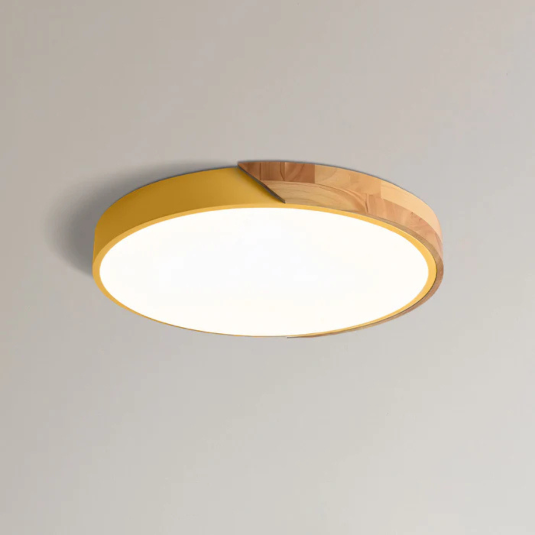 Scandinavische houten LED-plafondlamp voor moderne interieurs