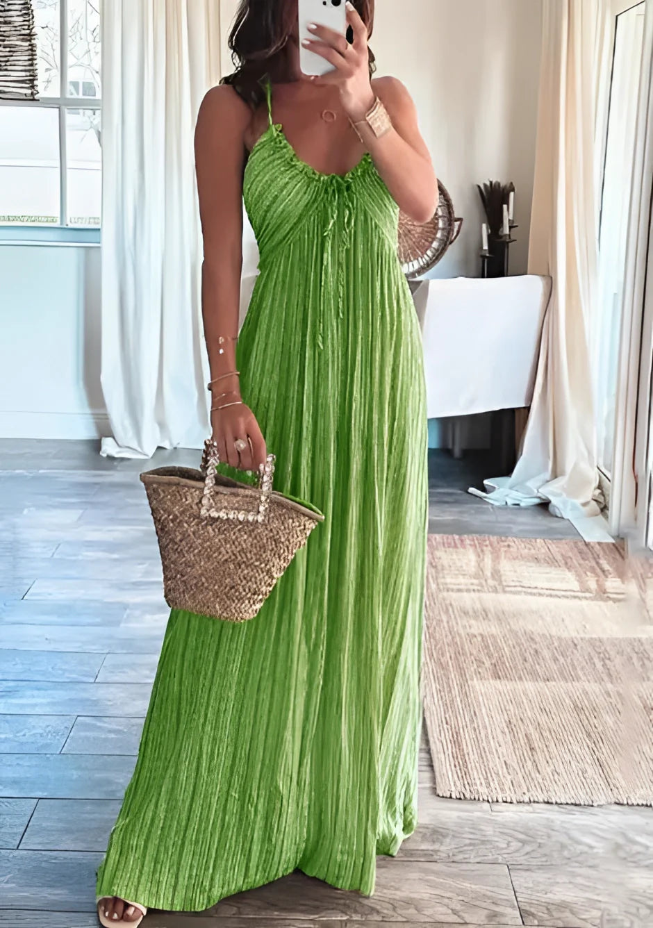 Boho Chic Spaghetti Band Maxi Zomerjurk Elegant Design