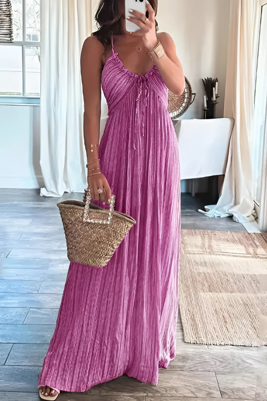 Boho Chic Spaghetti Band Maxi Zomerjurk Elegant Design