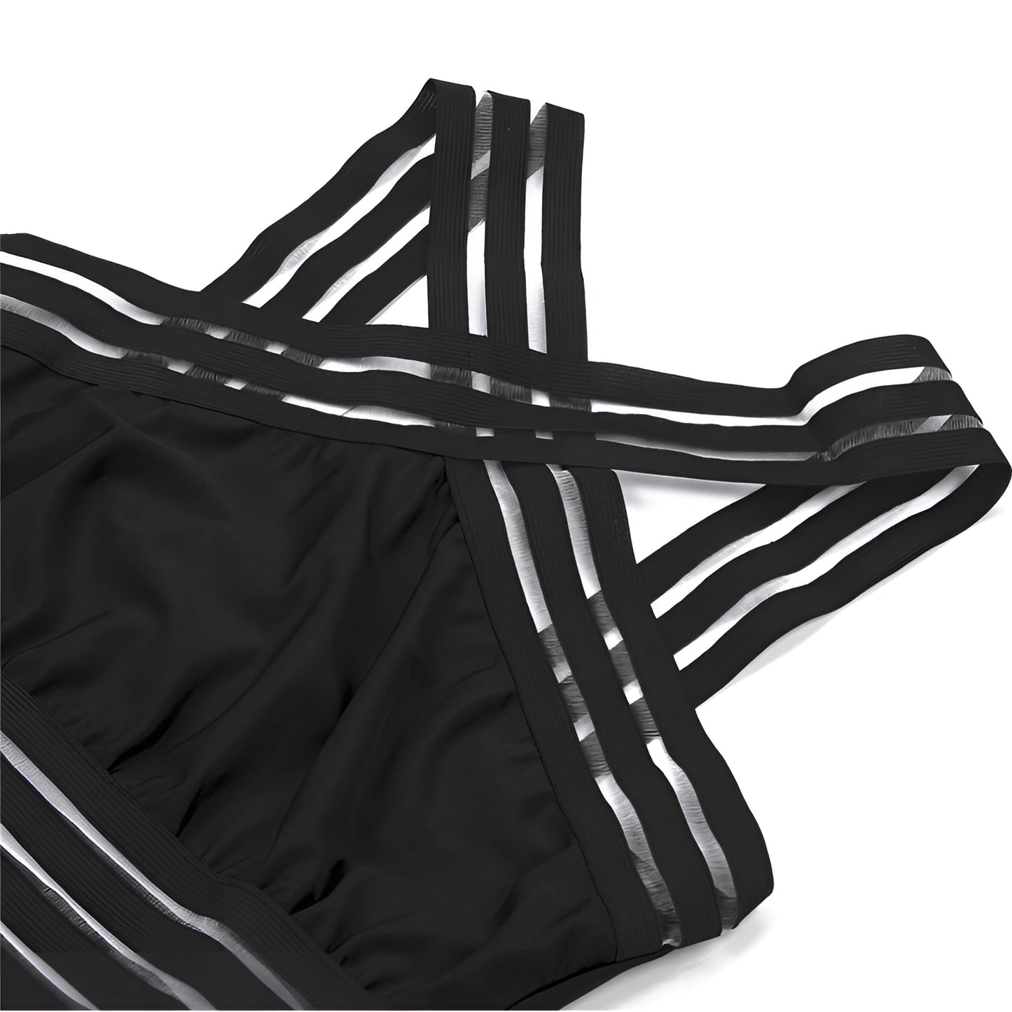 Zwart Figuurcorrigerend Badpak Criss-Cross Design Dames