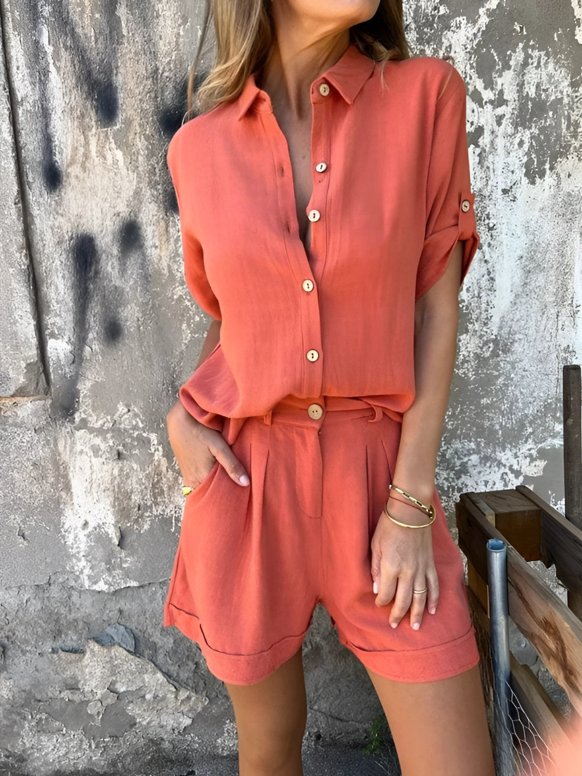 Zwarte korte mouw knoop dames zomer playsuit elegant