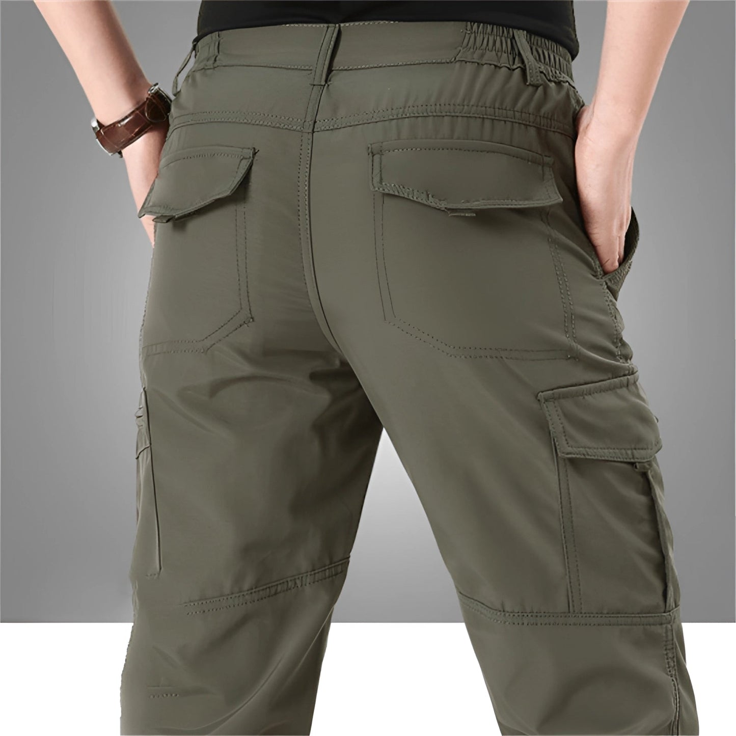 Tactische ademende outdoorbroek met cargozakken khaki