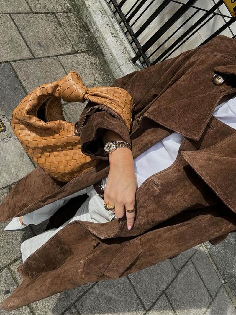 Stijlvolle Suède Look Trenchcoat voor Dames - Tijdloze Elegantie