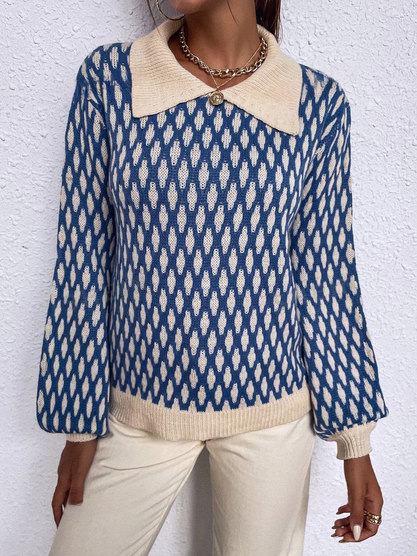 Maya's Geometrische Trui – Relaxed Casual Comfort
