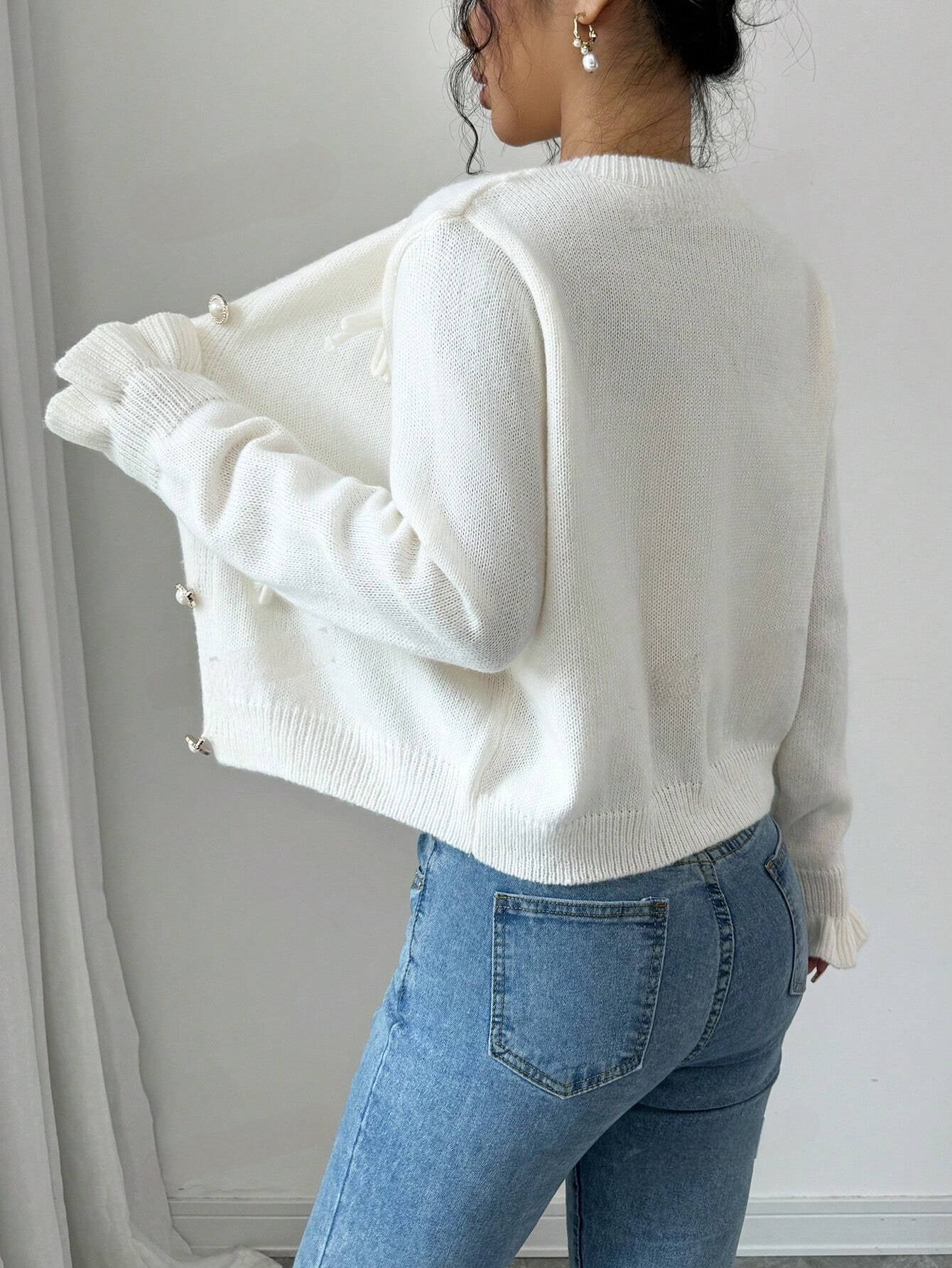 Elegant Effen Damesvest met Strikdetail | Perfect voor Herfst/Winter