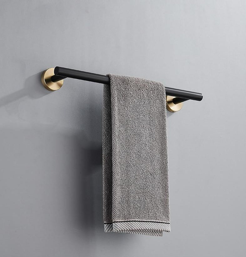 Badkameraccessoires Set Zwart Goud – Luxe Roestvrij Staal, Modern Ontwerp voor Stijlvolle Badkamer
