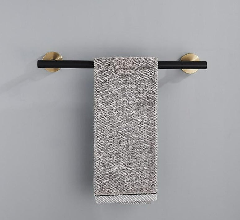 Badkameraccessoires Set Zwart Goud – Luxe Roestvrij Staal, Modern Ontwerp voor Stijlvolle Badkamer