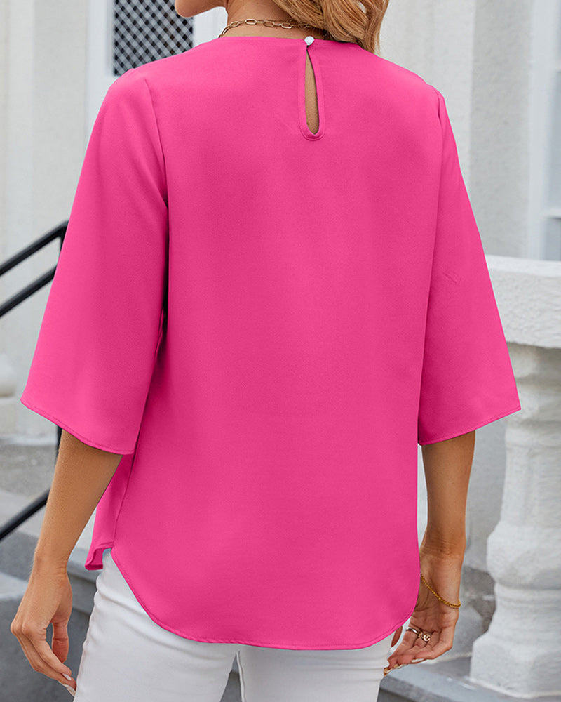 Quirine | Elegant Halfmouw Top – Tijdloze Stijl & Comfort