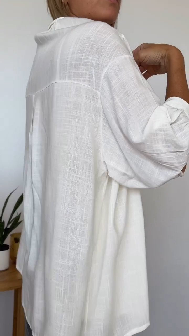Zomerse dames blouse katoen linnen casual elegance