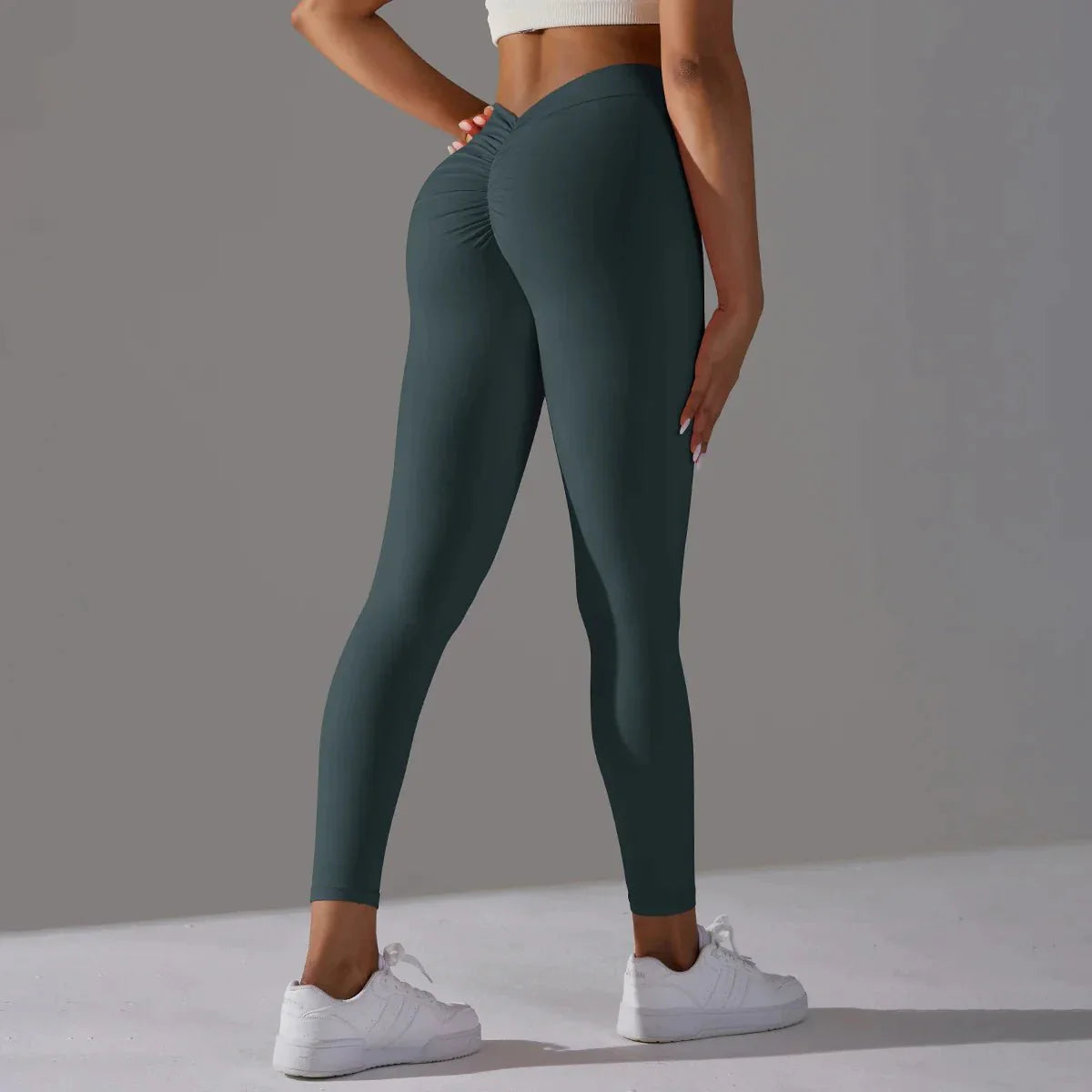 Strakke compressie yoga fitnesslegging donkerblauw elegant