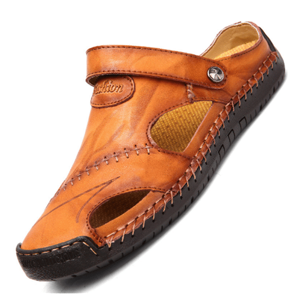 Zwarte zomerse herensandalen met voetverlichting