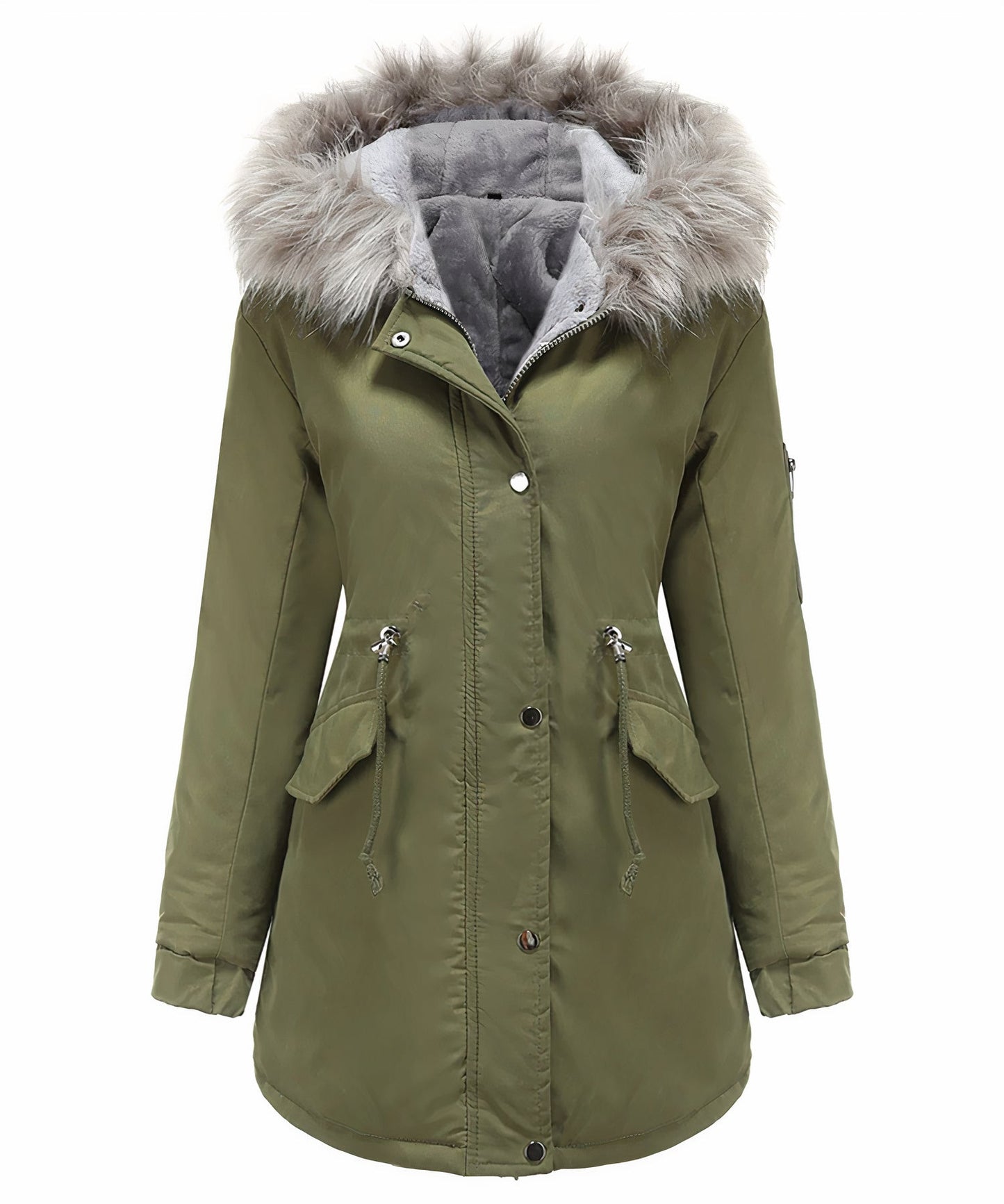 Zwarte waterdichte winterjas dames elegant en warm